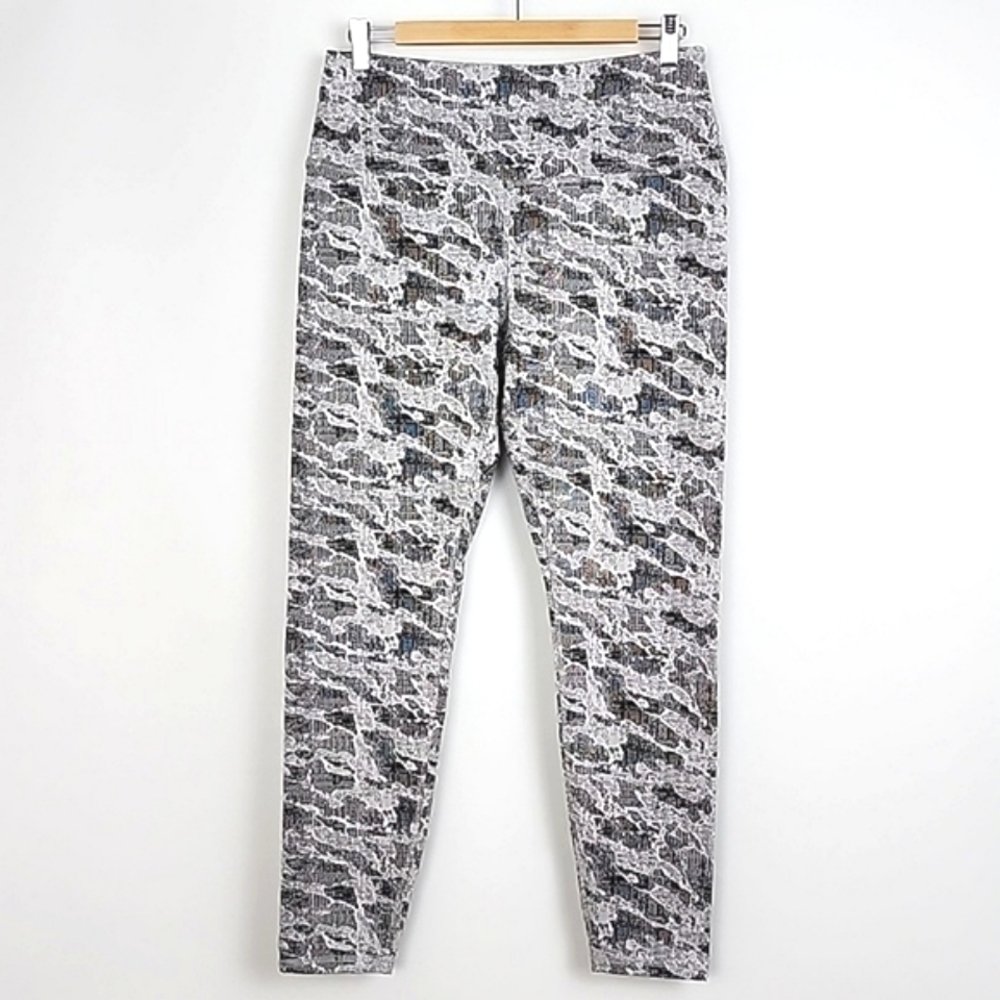 SPYDER Active Women's Tech Core Fleece Lined Leggings Grey White Stretch Size L